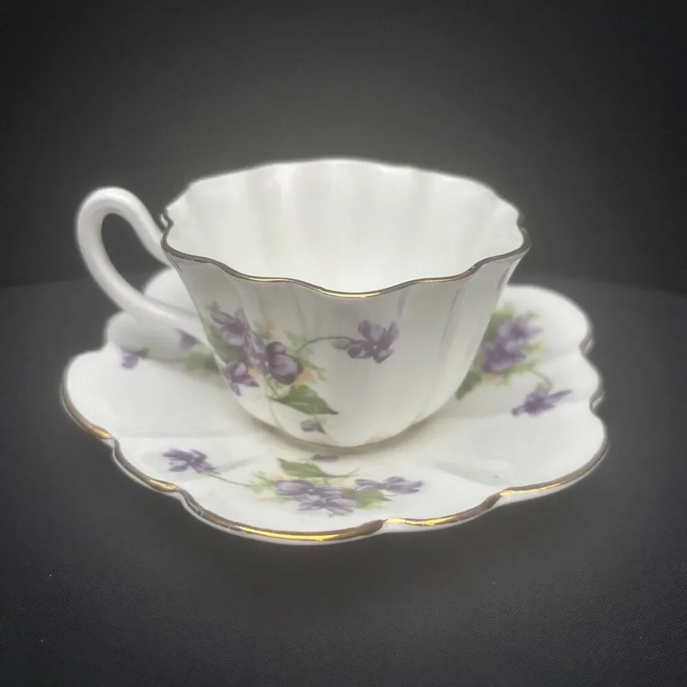 Royal Stuart Sweet Violets Demitasse Cup Saucer Cottage Made England Floral